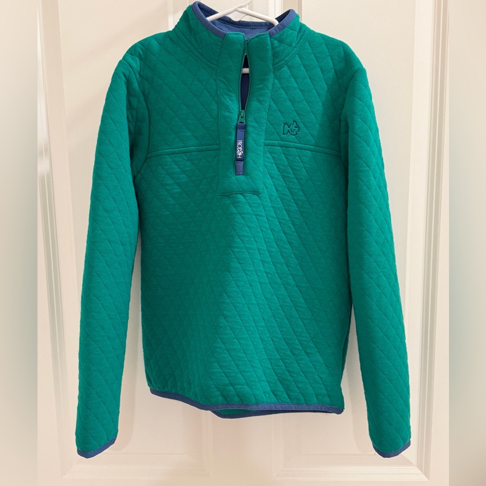 PRODOH - NWT - Boys Teal and Blue Quilted Pullover - Size Small (8/10)
